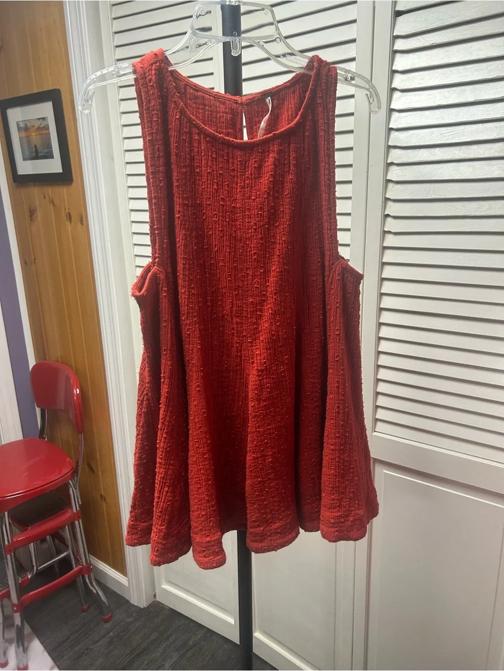 Nwot Free People Textured Swing Tank Top in rust